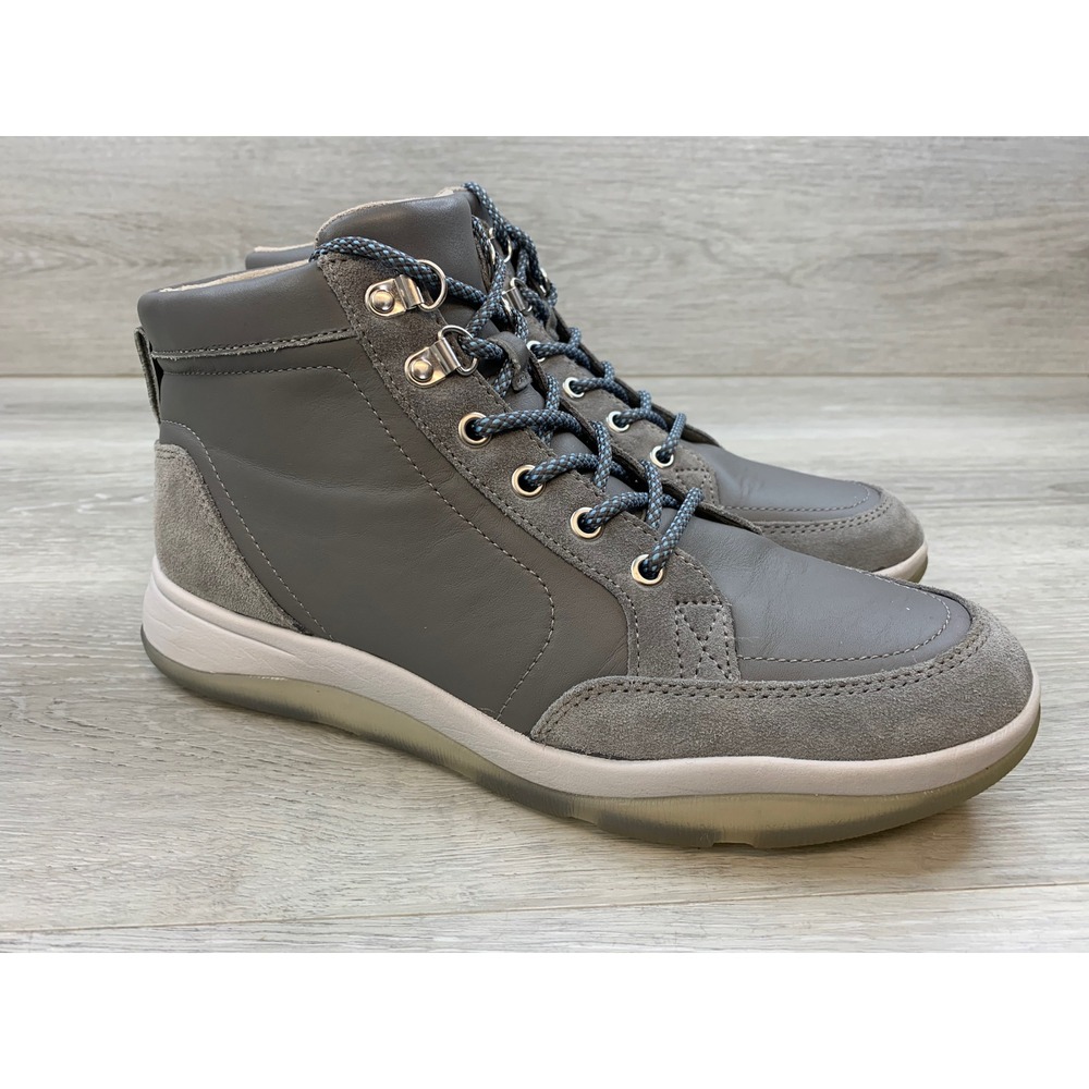 Vionic Whitley Women's Grey Leather Suede High Top Sneaker Boots‎ 9.5 Shoes